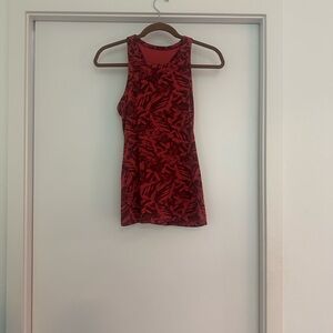 Women's Red Patterned Tank Top